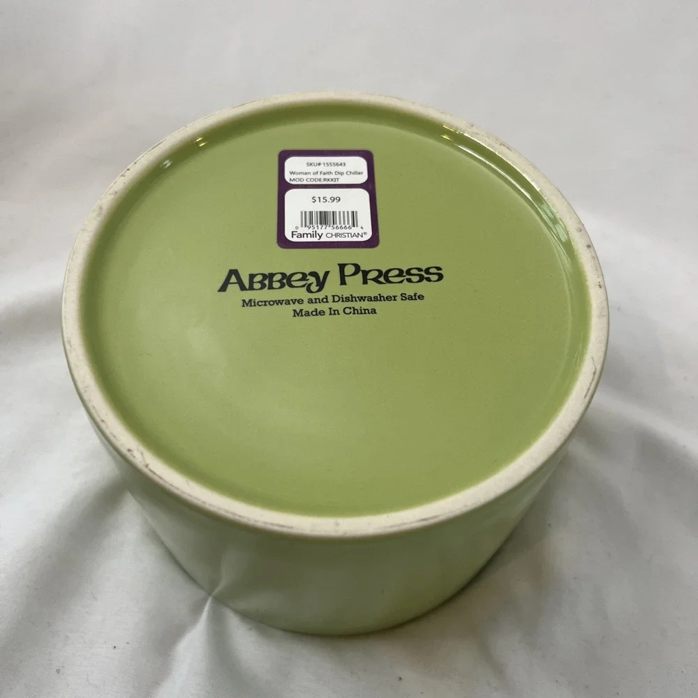 Happy Hearts Dip Chiller Ceramic Ice Bucket Abbey Press Woman Of‎ Faith